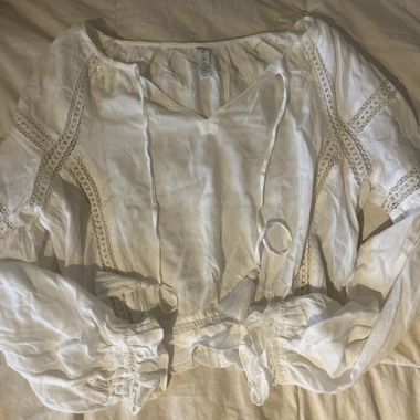 Blusa bianca in raso