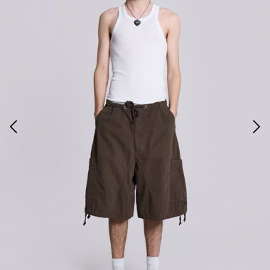 jaded london braune parachute cargo jorts