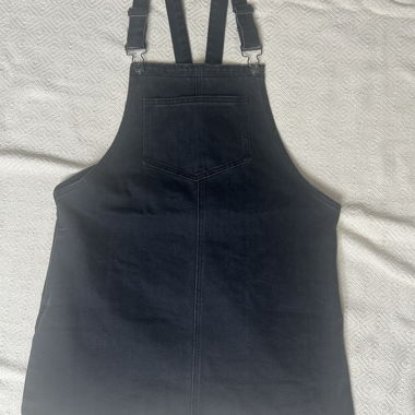 Black Denim Overalls Dress