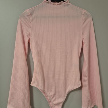 Pink long-sleeve bodysuit