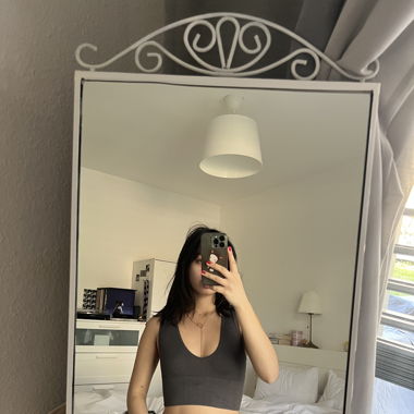 sport push-up ribbed gray top