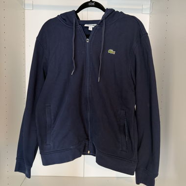 Felpa con cappuccio Lacoste blu scuro con zip