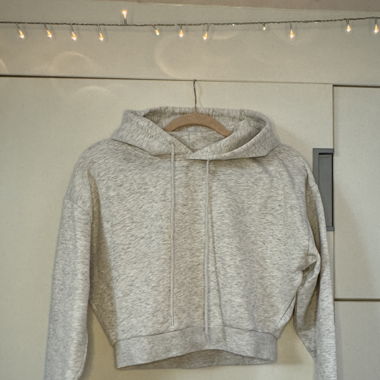 Light Grey Cropped Hoodie