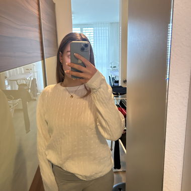 Maglione in maglia bianco / manica lunga