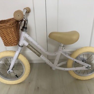 Kinderlaufrad mit Korb creme 12 Zoll