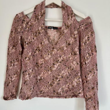 Y2K Style Vintage Lace Long-Sleeve Shirt