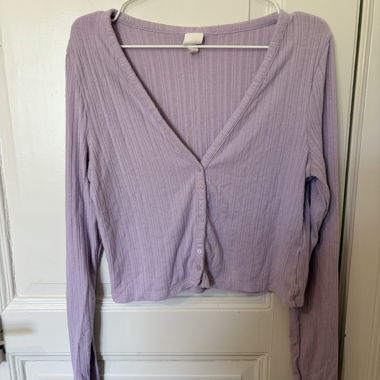 H&M Lilac-Rippstrickcardigan