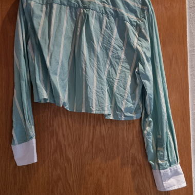 Chemisier rayé bleu clair