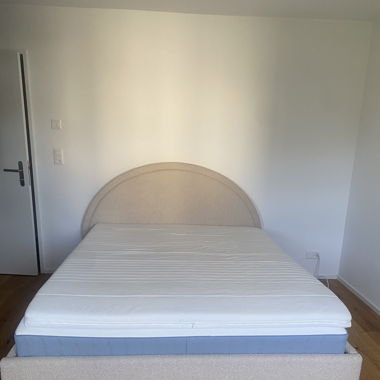 Letto Super King Size Beige Bouclé
