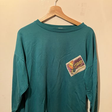 Pull vintage bleu turquoise 
