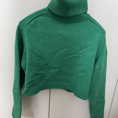 Col roulé crop top Zara vert, taille M