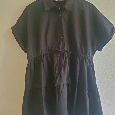 Zara Schwarzes Hemd-Kleid