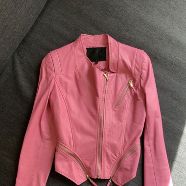 Pink leather jacket 