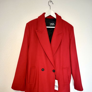 Manteau rouge Zara taille L