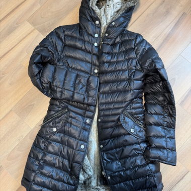 Leonardo down coat with removable faux fur vest