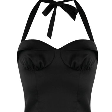 Corsetto nero in satin di Reformation da annodare al collo
