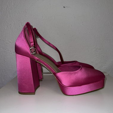 PLATFORM HEELS / PRIMARK ROSA SATIN 