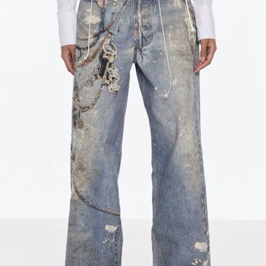 Print Barrel Jeans