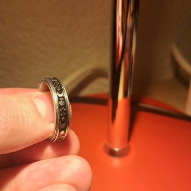 Bague noir en acier inoxydable  