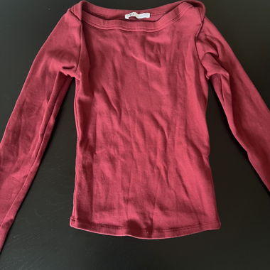 Zara Langarmshirt/longsleeve rot, Gr. S