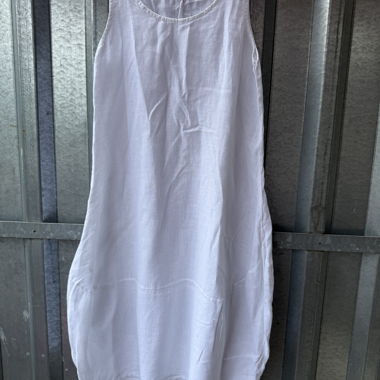 White Linen Blend Balloon Dress Oversize dress 