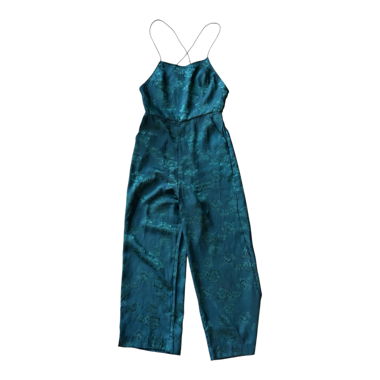 Combinaison satin fleurie vert