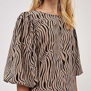 Blouse zébré manches ballons