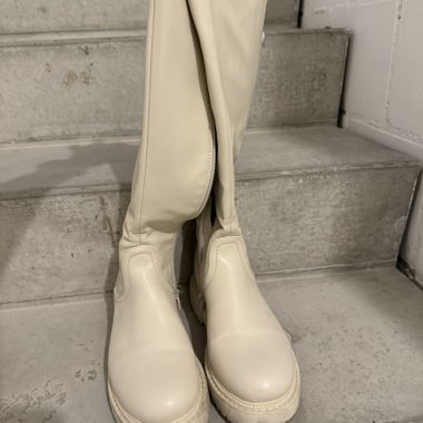 Bottes beiges mi-mollet