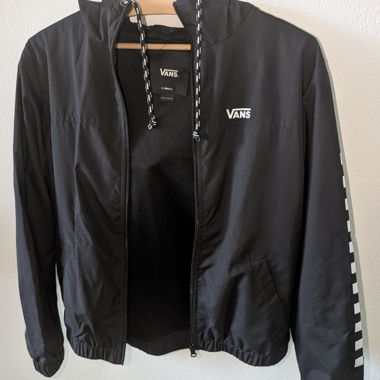 Schwarze Vans Windjacke XS