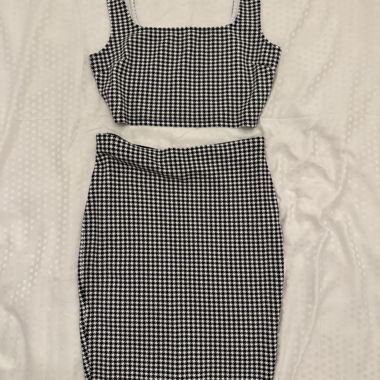 Ensemble jupe pied-de-poule