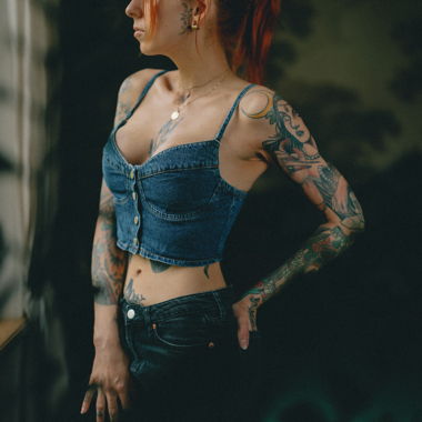 Cropped Denim Top