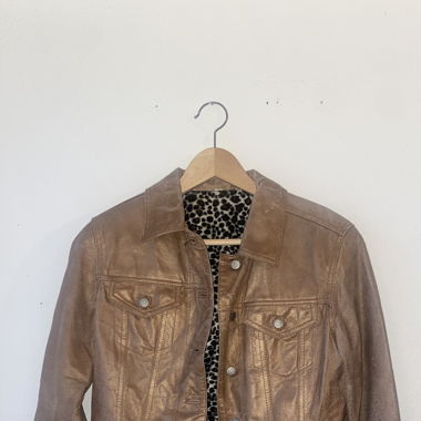 Lederjacke, goldig gr. xs-s