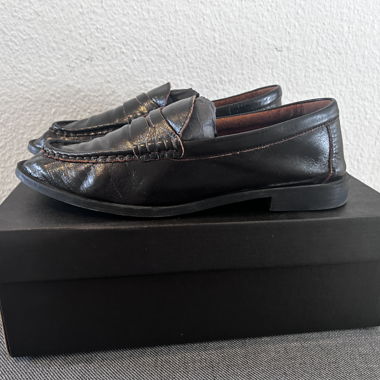 Mocassins en cuir noirs/marron Massimo Dutti 39
