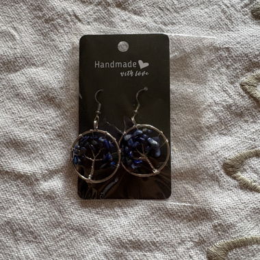 Handgemachte blaue Ohrringe
