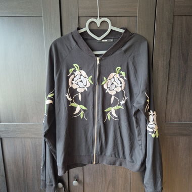 Veste bomber noire brodée