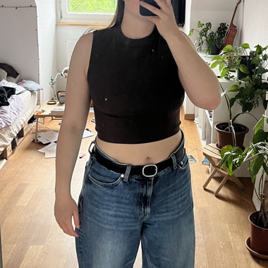 Braunes Crop Top