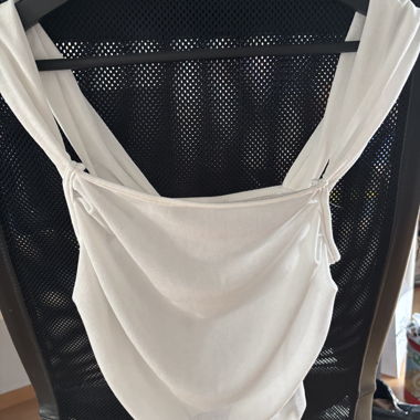 White draped crop top