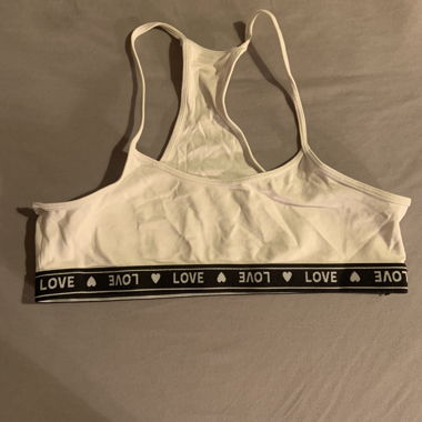 Weisses Bustier mit LOVE-Gummibund