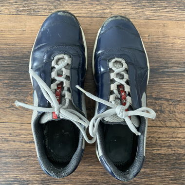 classic navy blue linea rossa prada america cups