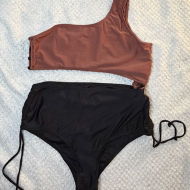 Asymmetrical Bikini – Mocha & Black