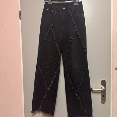 Jeans neri donna a gamba dritta taglia S