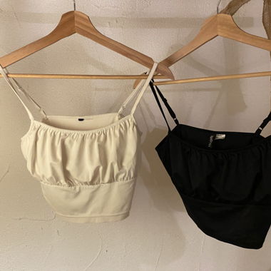 2 DIVIDED Spaghetti Tops Cream & Black Size M
