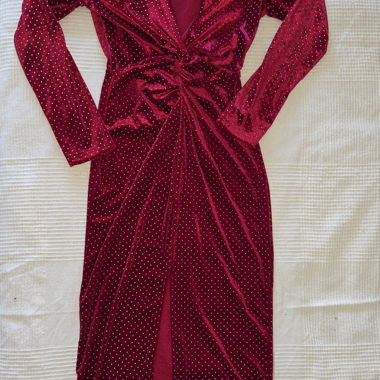 Abito in velluto rosso MAD PEONIES