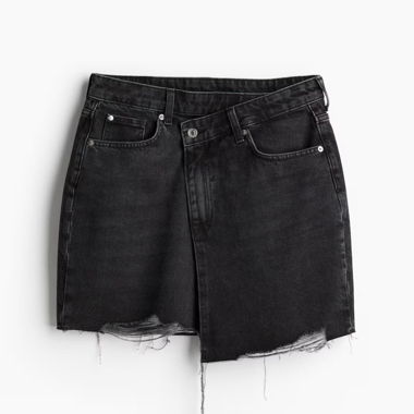 Jupe jeans noir asymétrique H&M