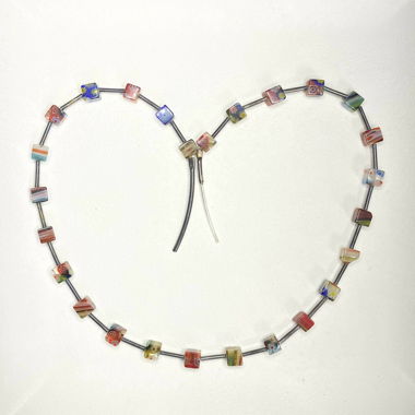 Vintage Glas Optik Perlen Kette