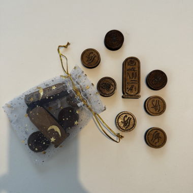 Pièces de jeu en bois Senet / Senet wooden game pieces