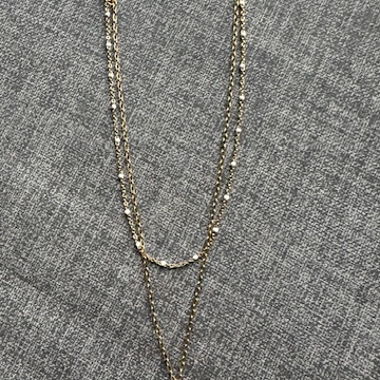 Collier acier inoxydable 2 rangs doré 