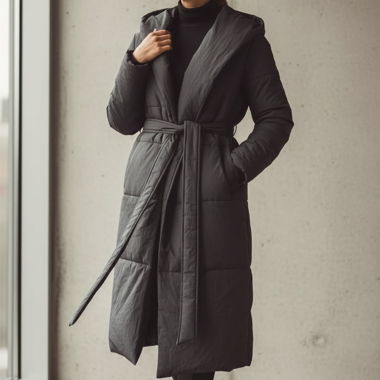 Cappotto nero ZARA con cintura S