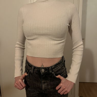 Bershka Ribbed Turtleneck Top