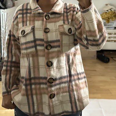 Übergangsjacke kariert in rosa